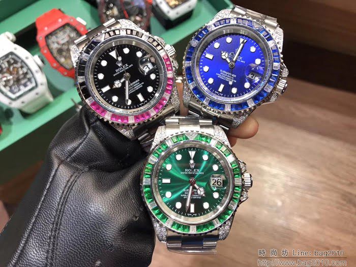 ROLEX勞力士 水鬼系列 全自動機械機芯 鍍膜玻璃 三珠鋼帶保險扣 男士腕表  wssb4692